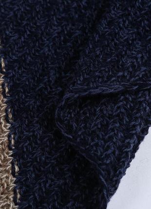 Вязаный шарф теплый бордово-черный полосатый унисекс 200*35 см4 фото