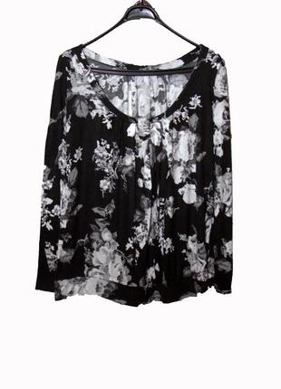 Красивая женская кофта блуза в цветочный принт из вискозы uk202 фото