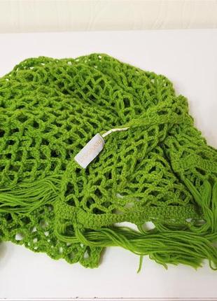 Яркий большой ажурный шарф шаль накидка4 фото