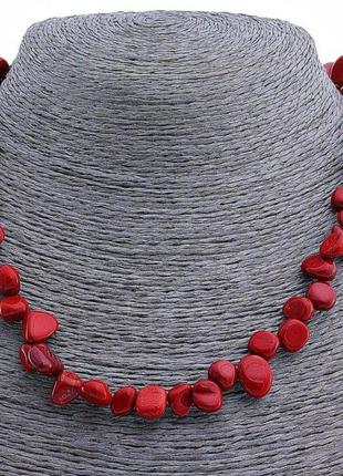 Намисто яшма червона метелик, прир. форми 10-15мм, 50см