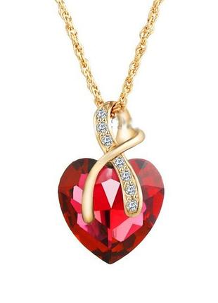 🏵️красивая ювелирная подвеска на цепи сердце, новая! арт.109319