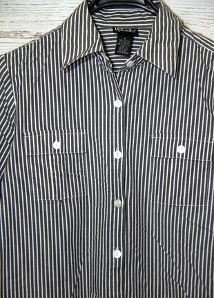 Крутая котоновая рубашка в полоску rafaella 42-46 размер3 фото