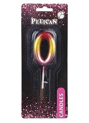 Свичка для торта 0 райдужна 4,5см. 864560 тм pelican