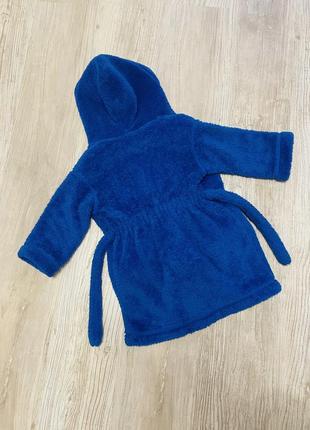 Халат для хлопчика синього кольору 2-3 роки махровий6 фото