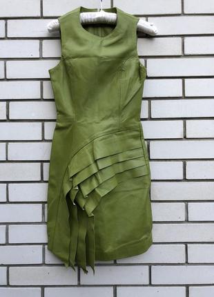 Зелене плаття,сарафан,кожа100%,рюші,волани, маленького розміру
