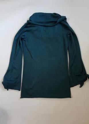 Стильный шерстяной свитер с высоким горлом/рукавами - узелками2 фото