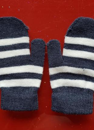 Детские варежки рукавички мальчику вязаные 1-1.5-2г 80-86-92см4 фото