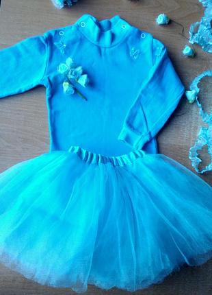 Костюм балерины на новый год, для худенькой девочки 1-2 года, торг
