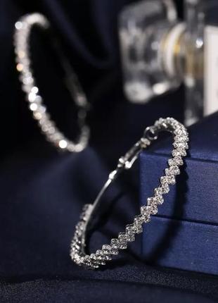 Сережки великі круглі з кристаллами