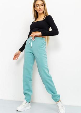Спорт брюки женские на флисе цвет оливковый4 фото