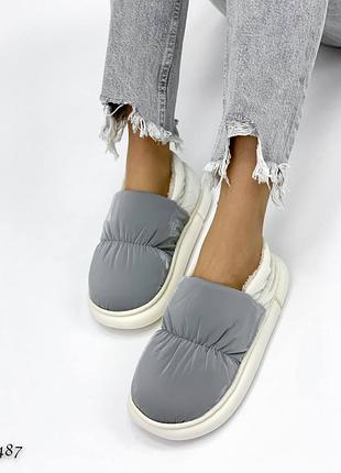 Дутики зимние серые женские