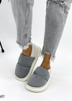 Дутики зимние серые женские