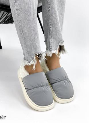 Дутики зимние серые женские