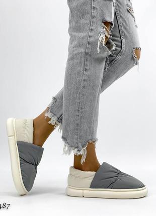 Дутики зимние серые женские