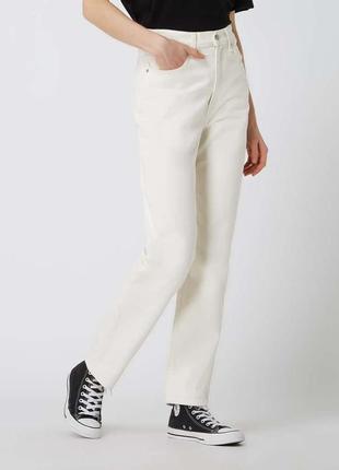 Узкие прямые джинсы levi’s с высокой талией из хлопка, модель 70-х, белого цвета3 фото