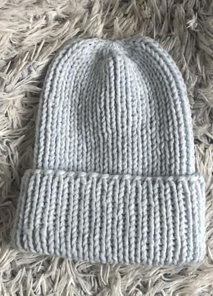 Вязаная зимняя шапка тыковка ручной работы (в наличии)1 фото