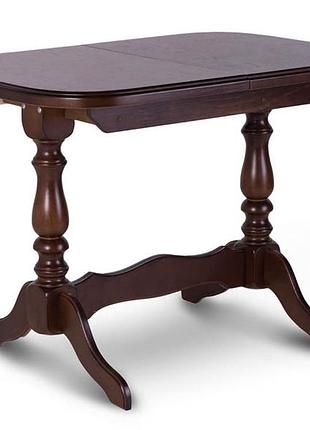 Аврора. стол деревянный раскладной на двух ножках, кухонный, обеденный (орех темный)