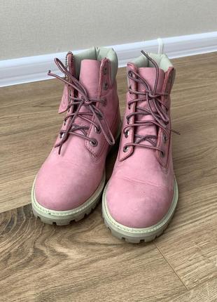 Стильні чоботи  timberland pastel pink premium ankle2 фото