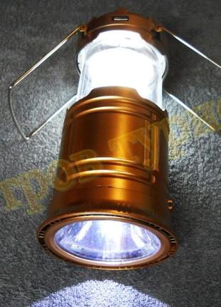 Кемпинговая led лампа-фонарь sh-5800t power bank, солнечная панель2 фото