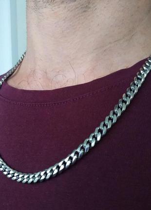 Цепочка мужская из нержавеющей стали steel braiding. кубинское плетение. 6мм