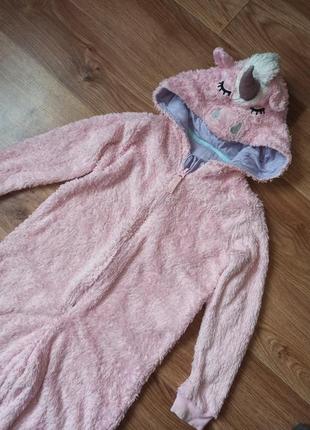 Тепла махрова піжама кігурумі на дівчинку зріст 110 1162 фото