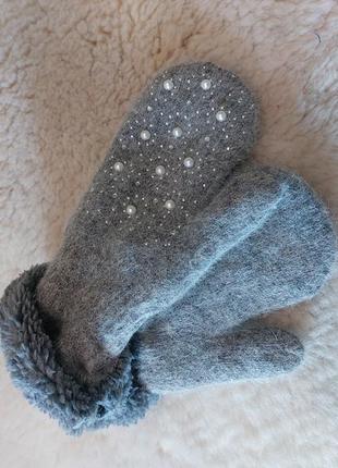 Перчатки теплые на девочку варежки детские2 фото