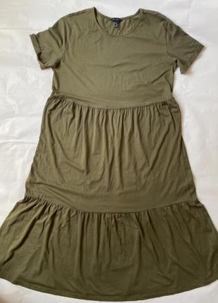 Шикарное хлопковое платье ярусами.