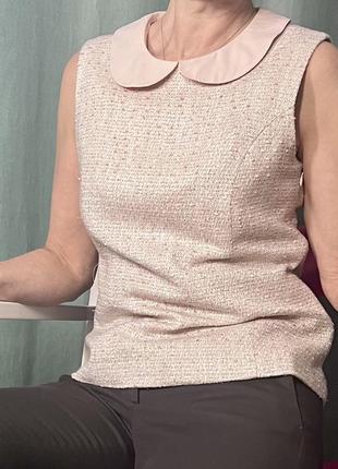 Твідовий топ с коміром laura ashley