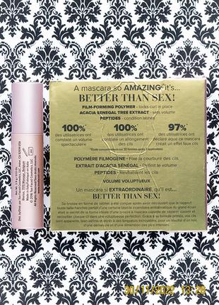 Тушь 3.9 г для увеличения длины и объема ресниц too faced better than sex mascara4 фото