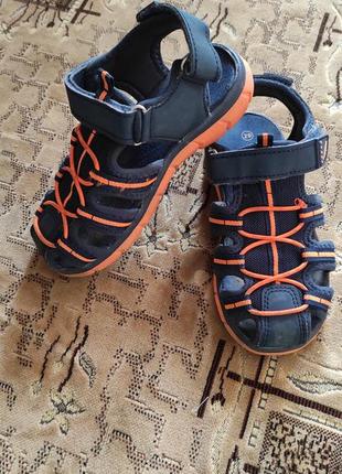 Тёмно-синие с оранжевым сандалии босоножки sprandi