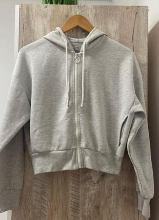 Сіра зіпка, є капюшон, розмір xs