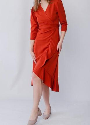 Сукня нова міді морквяного кольору3 фото