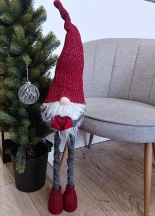 Новорічний гном. 95 см під ялинку ельф єльф дід мороз санта клаус elf гномик різдвяний скандинавський фігурка декор для будинку подарунок іграшка