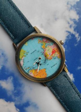 💙🌲наручні годинники літак, мрія мандрівника сині2 фото