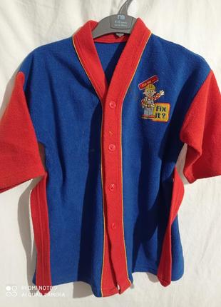 Флисовый халат на пуговицах пояс флис фліс флісовий