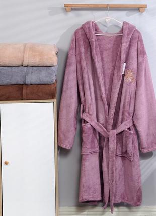 Женский теплый плюшевый банный халат турция1 фото