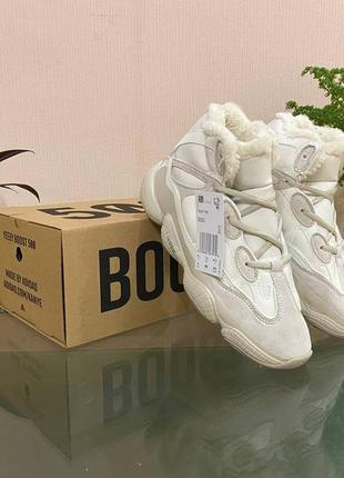 Зимові чоловічі кросівки adidas yeezy 500 winter (бежевий) зима. високі3 фото