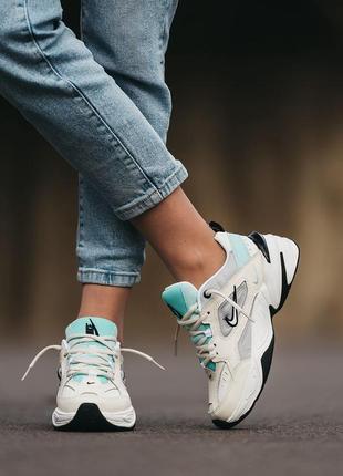 Кросівки nike m2k tekno white cream black blue2 фото