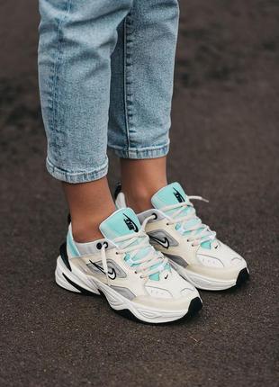 Кросівки nike m2k tekno white cream black blue5 фото