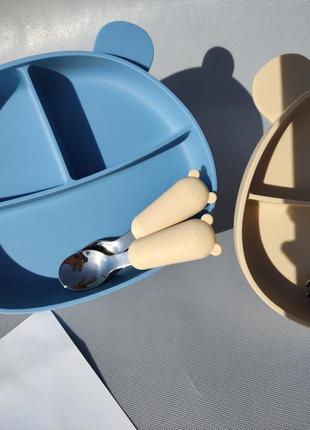Силіконовий дитячий посуд силіконовий слюнявчик німблер3 фото