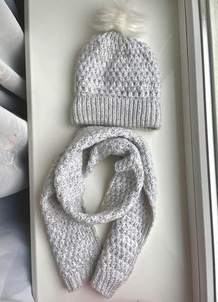 Шапка і хомут набір дитячий зимовий шапка зимова з шарфом шапка зимняя1 фото