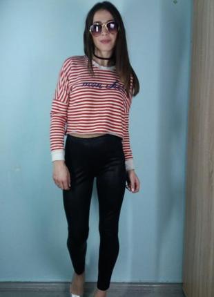 Топ оверсайз теплый в красно-белую полоску primark