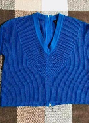 Укороченный свитер модного цвета электрик (синий)