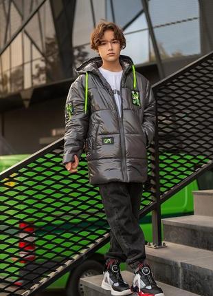 Зимова тепла куртка для хлопчиків, розміри на ріст 140-170