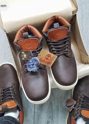 Шкіряні черевики зимові timberland6 фото