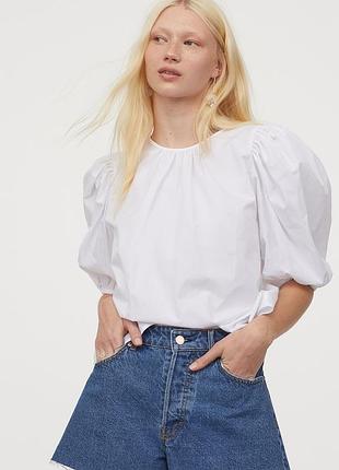 Блуза оверсайз с пышным рукавом h&m