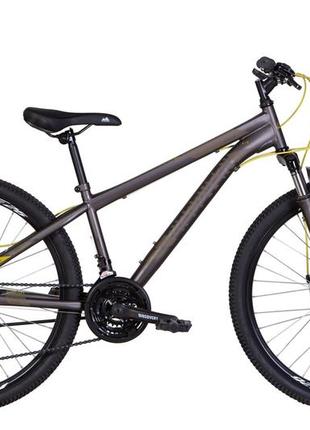 Велосипед 26" discovery rider am dd 2022 (темно-серебристый с желтым (м)), xs (140-155 см)