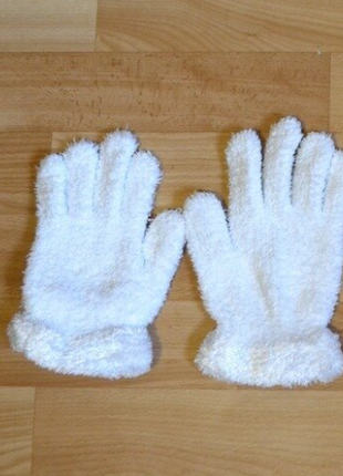 Перчатки снеговик, белые детские перчатки