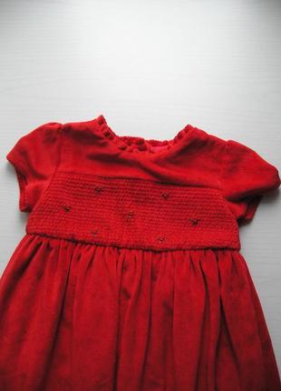 Нарядное велюровое платье mothercare на подкладке 3-4 года рост до 104 см