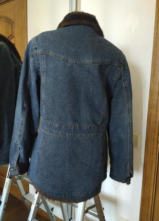 Меховая джинсовая куртка пиджак шерпа marvin richards5 фото